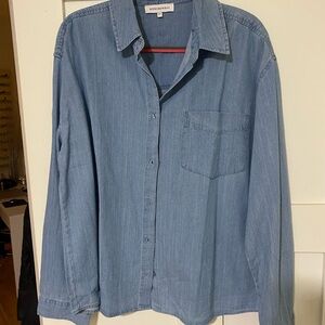 We Wore What Blue Denim Shirt